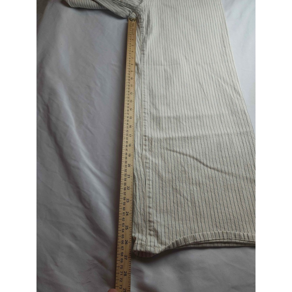 Universal Thread Sailor Wide Leg Pinstripe Pants Cream Navy Blue 14R High Rise - Picture 3 of 9